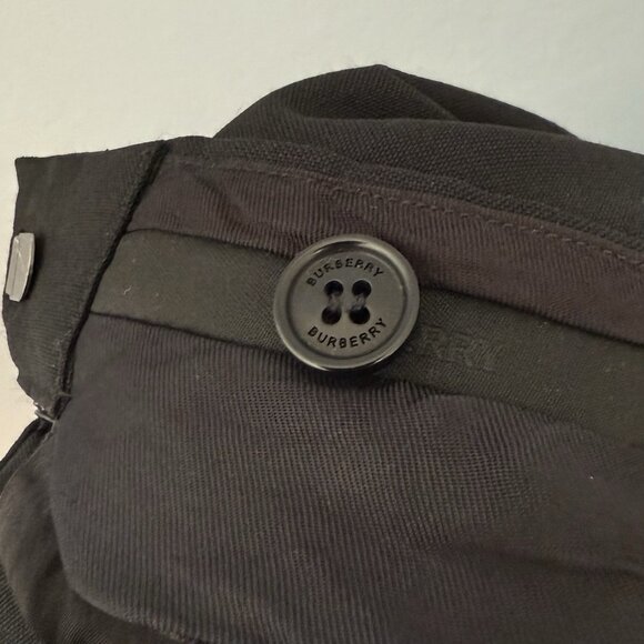 BURBERRY UNIFORM Wool Slim Tuxedo Trousers Pants Black Size US 2 - Picture 9 of 12